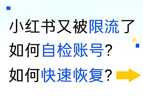 小红书被限流了怎么恢复