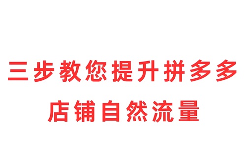 拼多多店铺流量怎么推